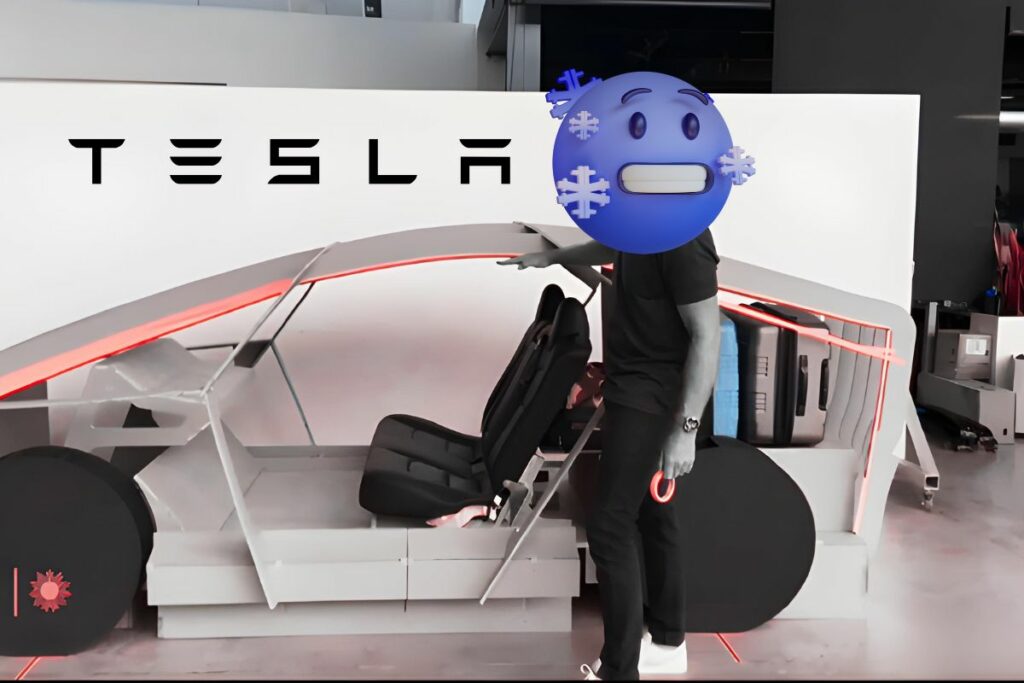 Présentation de l'intérieur d'un concept de robotaxi Tesla.
